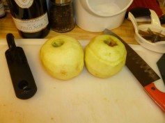 3 apples peeled