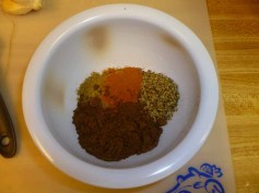 Cumin, tumeric, curry powder and oregano